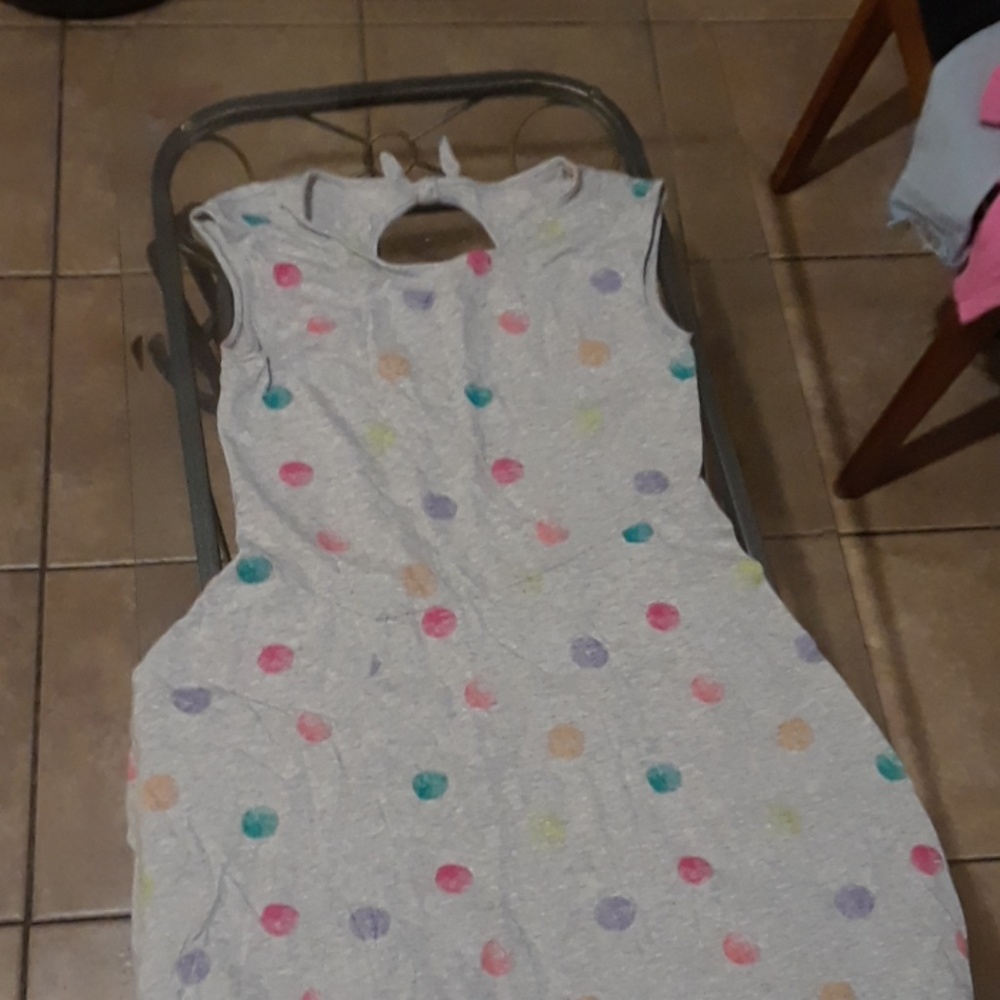 Colorful polka dot - grey dress (girls)